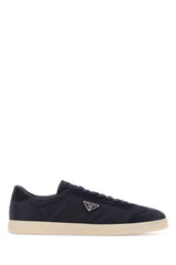Men's Midnight Blue Re-Nylon And Suede Sneakers Blu Poliammidericiclata-Vitello