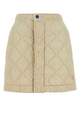 Women's Quilted Nylon Bermuda Beige Bermudas