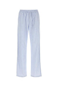 Men's Striped Poplin Pyjamas Trousers Blue Cotton Silk