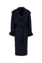 Women's Maxi Trench Coat Navy Viscose