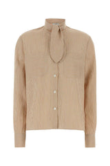 Women's Boxy Shirt Yellow Viscose Nylon