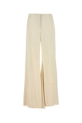 Women's Satin Wide-Leg Trousers Beige Viscose