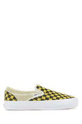 Unisex Embroidered Fabric Lx Classic Slip Ons Checkerboardblackyellow Sneaker
