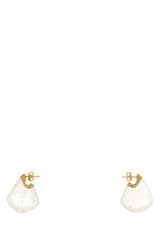 Women's Finn Earring White Ceramic Silver Earrings