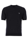 Men's Midnight Blue Wool T-Shirt Bleu