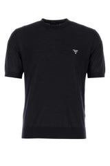 Men's Midnight Blue Wool T-Shirt Bleu