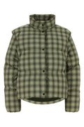 Women's Plaid Polyester Down Jacket Green