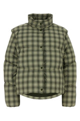 Women's Plaid Polyester Down Jacket Green