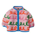Boys' Multicolor Embroidered Fleece Jacket Pink Polyester