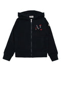 Boys' Hoodie Black Cotton Fleece Jacket