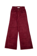 Boys' Corduroy Trousers Burgundy Cotton Elastane