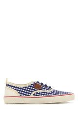 Men's Printed Canvas Nojoke Sneakers Ivorybrightindigoivorycuoiovacchiv