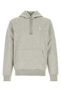 Men's Cotton-Blend Hoodie Gray Polyester Sweater