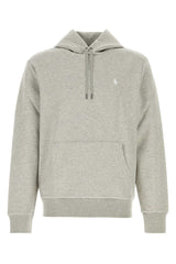Men's Cotton-Blend Hoodie Gray Polyester Sweater