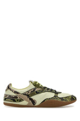 Women's Multicolor Fabric And Leather Sneakers Ananas+felce