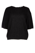 Women's Viscose And Polyamide Ribbed Sweater Black