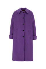 Women's Wool Blend Coat Purple Cashmere Nylon