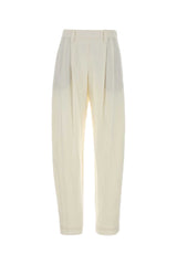 Women's Silk Crepe Trousers White