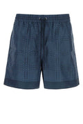 Men's Boxer Swimming Shorts Blue Polyester Swimwear