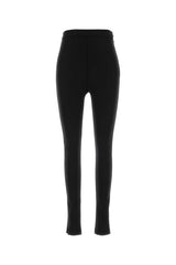Women's Virgin Wool Stretch Trousers Black Elastane
