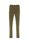 Men's Stretch Cotton Trousers Green Elastane