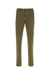 Men's Stretch Cotton Trousers Green Elastane
