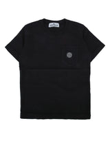 Boys' Logo-Embroidered Chest Pocket T-Shirt Black Cotton