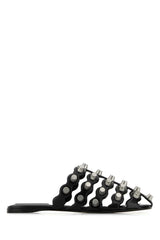 Women's Rexa Cage Slide Black Exteiror Leather Metal