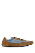 Women's Two-Tone Re-Nylon And Suede Collapse Sneakers Astrale+cannella