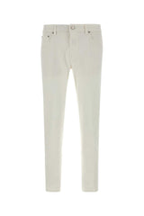 Men's Cinque Tasche Jeans White Cotton Elastane