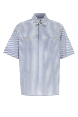 Men's Maniche Shirt Blue Cotton Linen