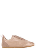 Women's Pastel Pink Satin And Suede Sneakers Rose