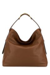 Women's Horsebit Shoulder Bag Brown Leather