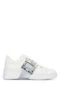 Women's Viv Skate Glitter Strass Buc Bianco Calfskin Fgl Sneaker