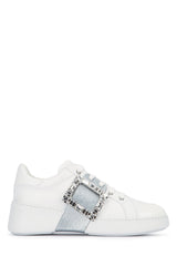 Women's Viv Skate Glitter Strass Buc Bianco Calfskin Fgl Sneaker