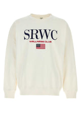 Men's Embroidered Sweatshirt White Cotton Sweater