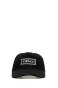 Men's Baseball Embroidered Logo Cap Black Cotton