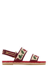 Women's Espadrillas Sandal Red Flax Polyamide