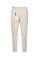 Men's Cotton Tailored Trousers Beige