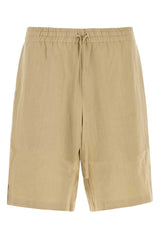 Men's Beige Linen Bermuda Shorts Dune Exterior