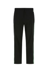 Men's Acetate-Blend Trousers Black Cotton