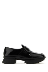 Women's Leather Platform Loafer Black Calfskin