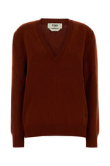 Women's Cashmere Sweater Brown Elastane