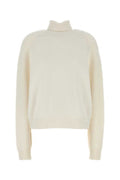 Women's Knit Sweater White Cashmere Nylon