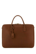 Men's Caramel Leather Briefcase Brick Ventiquattrore