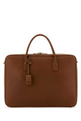 Men's Caramel Leather Briefcase Brick Ventiquattrore
