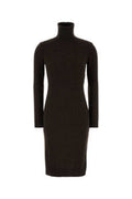 Women's Wool Blend Turtleneck Dress Brown Nylon