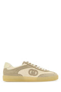 Men's Two-Tone Mesh And Suede Sneakers White