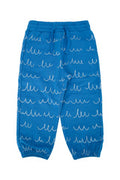 Boys' Wave-Print Cotton Joggers Blue