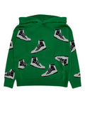 Boys' Merino Wool Intarsia Cardigan Green